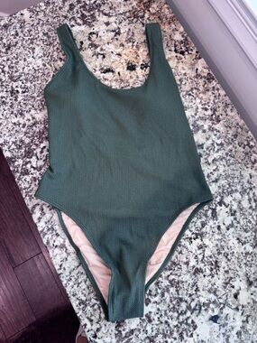 NWT Green One-Piece Swimsuit - Classic Scoop Back Size L